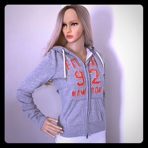 Heather gray Abercrombie & Fitch sweater with hood